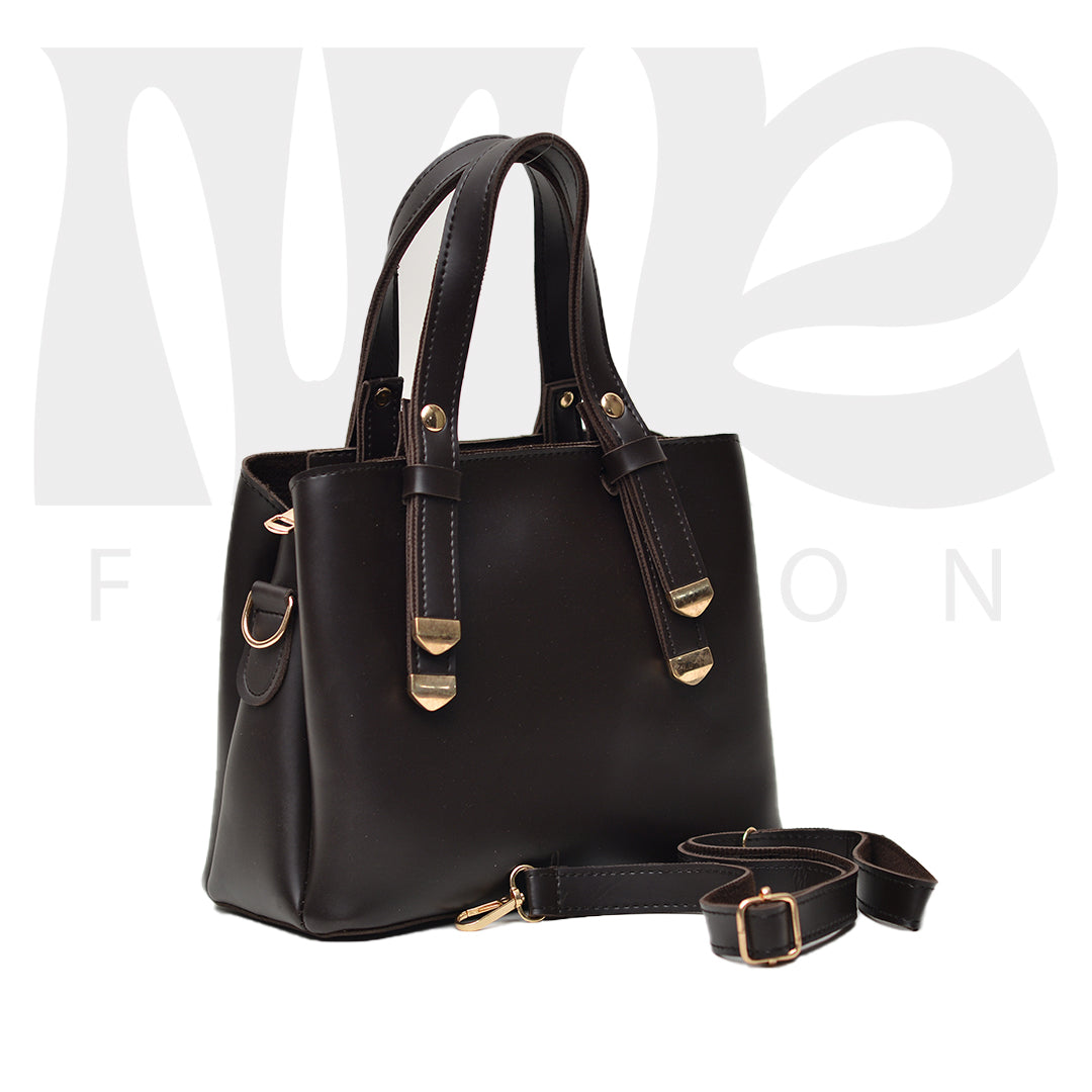 Stylish Shoulder Cary  handbag 3 pocket dark brown