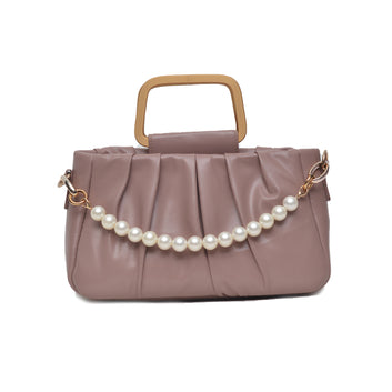 Metal Pearl Handle Bag Purple