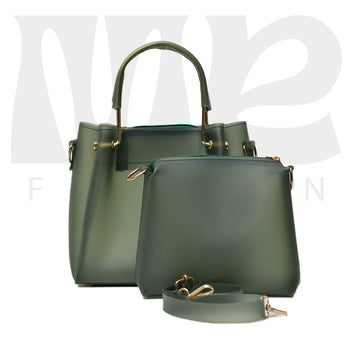 Haven Tow Pcs Handbag Transparent ( Green )