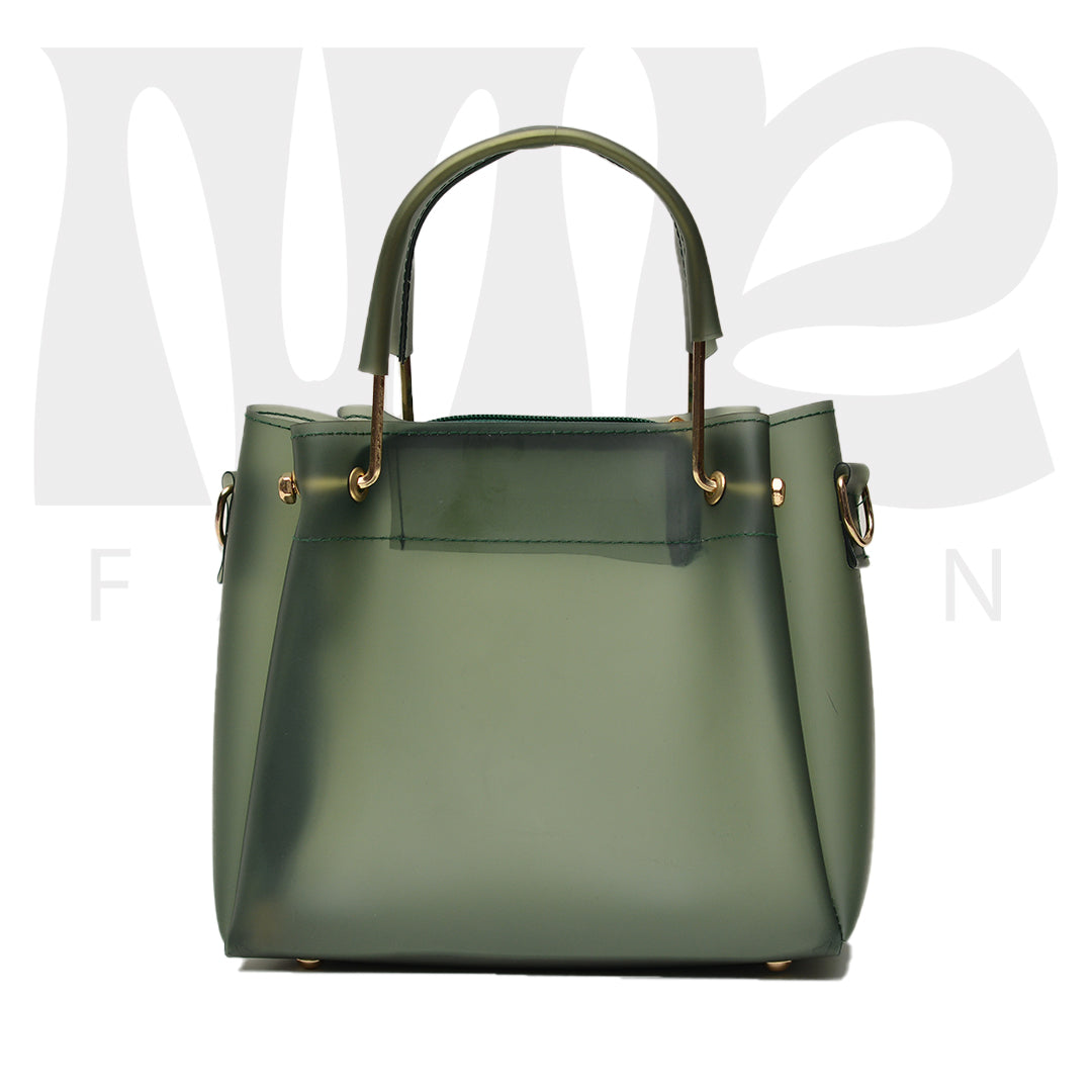 Haven Tow Pcs Handbag Transparent ( Green )