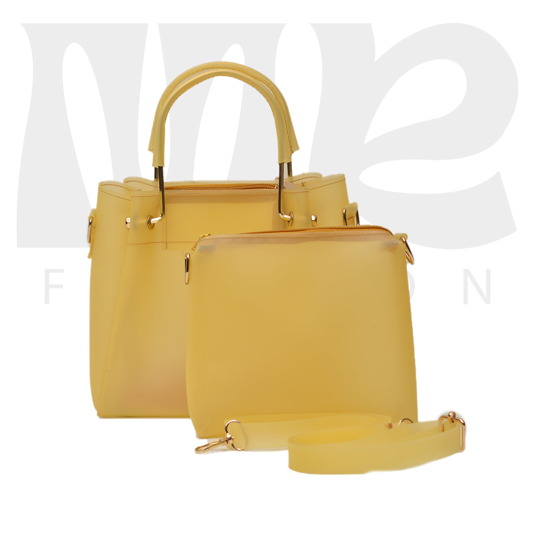 Haven Tow Pcs Handbag Transparent ( Yellow )