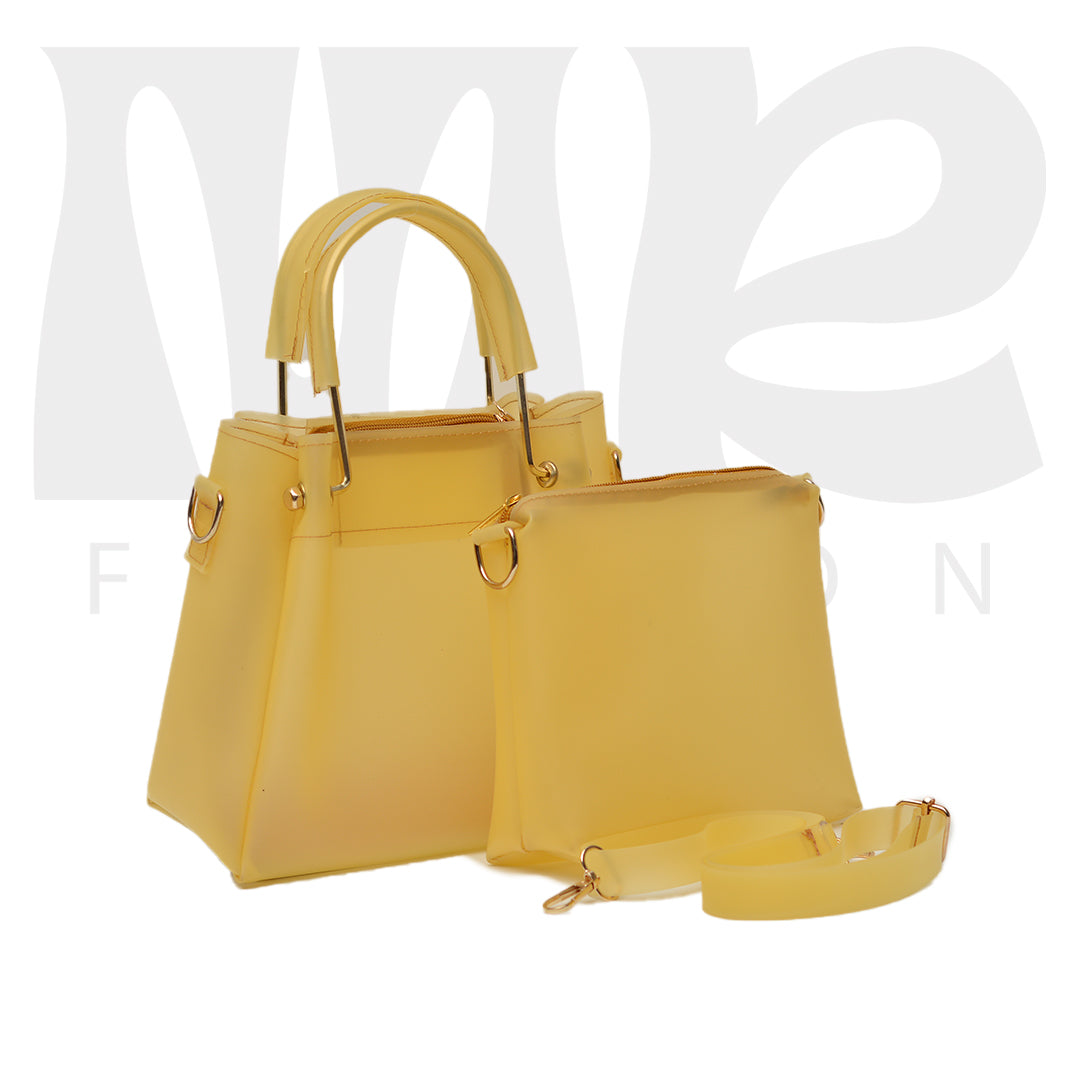 Haven Tow Pcs Handbag Transparent ( Yellow )