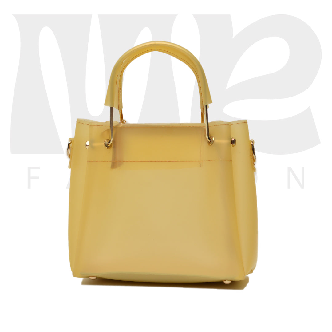 Haven Tow Pcs Handbag Transparent ( Yellow )