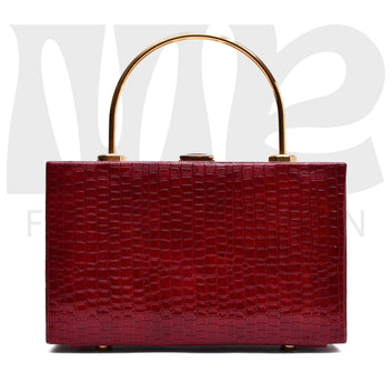 Crocodile Box Bag (Maroon)