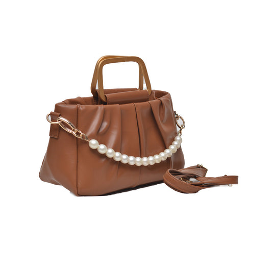 Metal Pearl Handle Bag Mustard Mustard