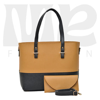 2 Pcs Signature Tote Bag - Double Tone Yellow Black