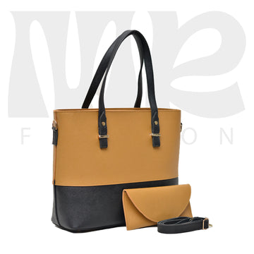 2 Pcs Signature Tote Bag - Double Tone Yellow Black