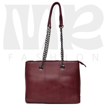 Shoulder Hand Bag With Two Pockets Maroon