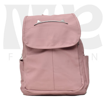 canvas simple college backpack pink