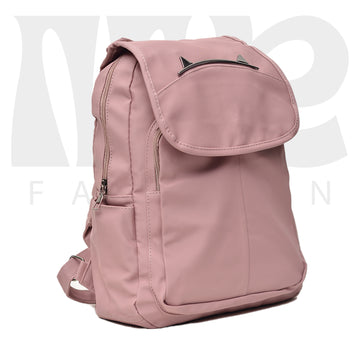 canvas simple college backpack pink