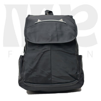 canvas simple college backpack black