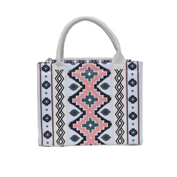 Printed PU Leather Shoulder Bag White PINK