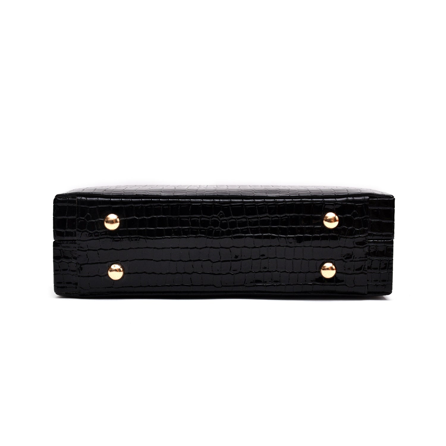 Crocodile Box Bag (Black)