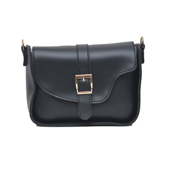 Saddle buckle bag  Crossbody Bag BLACK