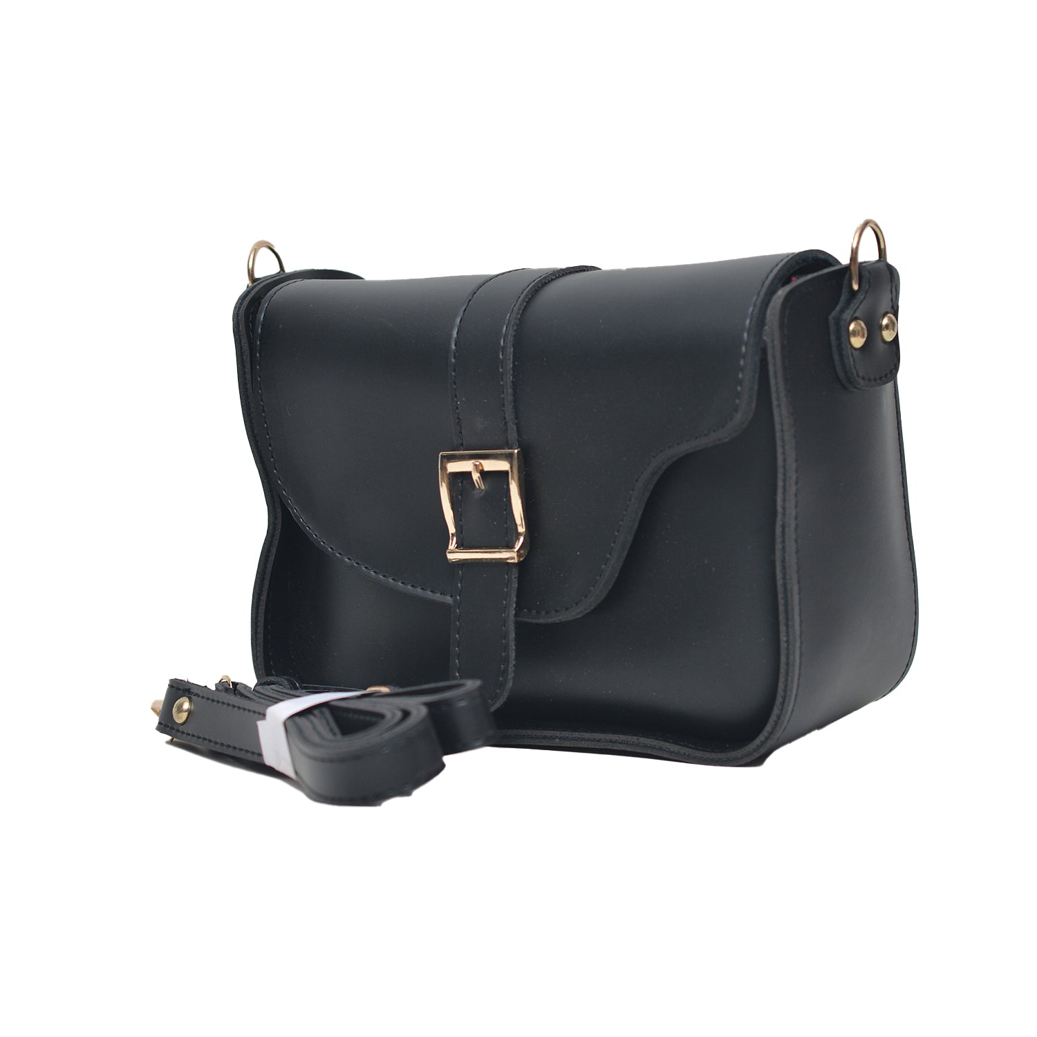 Saddle buckle bag  Crossbody Bag BLACK