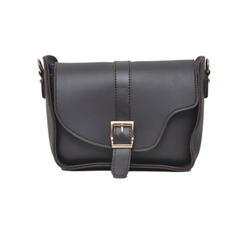 Saddle buckle bag  Crossbody Bag DARK BROWN