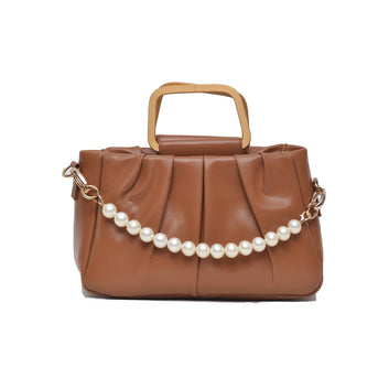 Metal Pearl Handle Bag Mustard Mustard