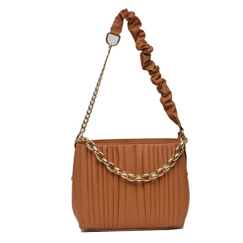 Crossbody Bag with Detachable Chain Strap  Mustard