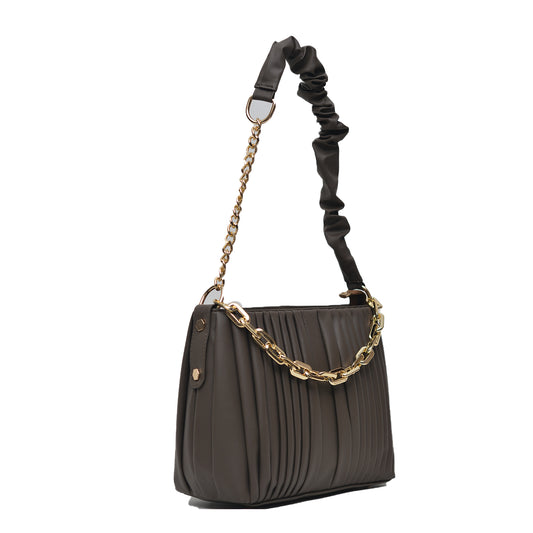 Crossbody Bag with Detachable Chain Strap  Chocolate