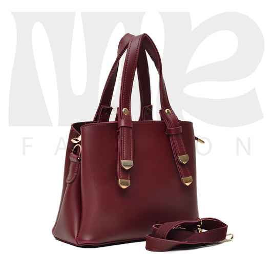 Stylish Shoulder Cary  handbag 3 pocket maroon