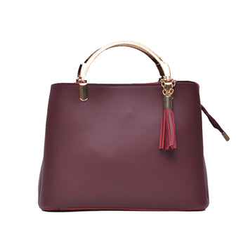 Steel handle Formal Handbag MAROON