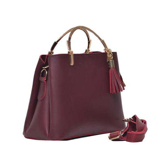 Steel handle Formal Handbag MAROON