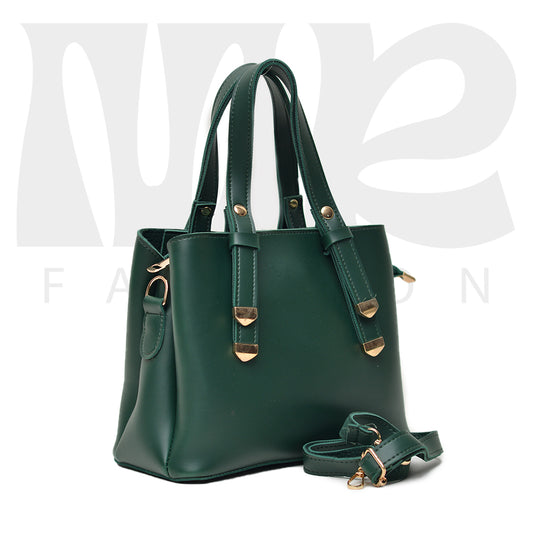 Stylish Shoulder Cary  handbag 3 pocket dark green