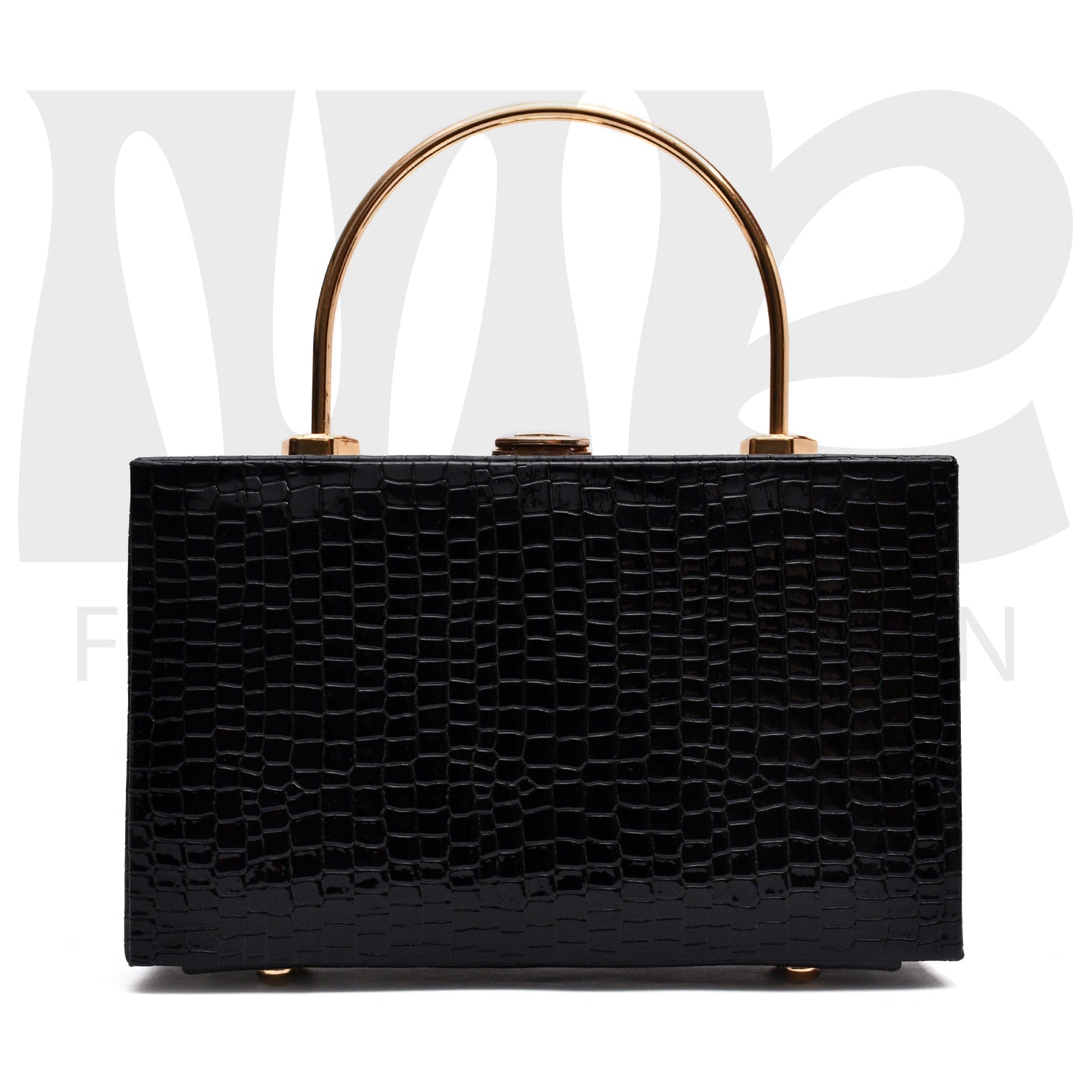 Crocodile Box Bag (Black)