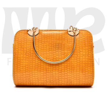 Women Crocodile Handbag yellow