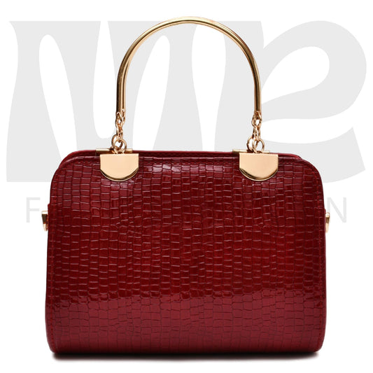 Women Crocodile Handbag-Maroon