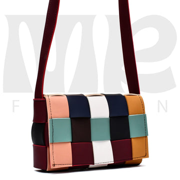 Multicolor Crossbody Bag for Women maroon