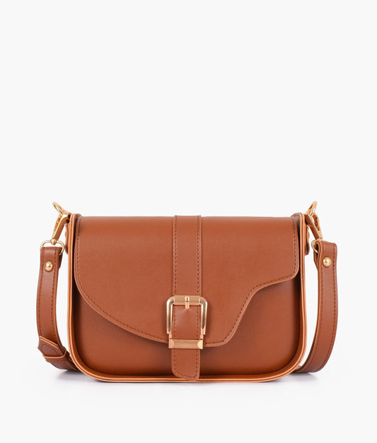 Saddle buckle bag  Crossbody Bag Brown